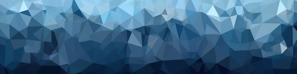 abstract blue background with waves of low poly, low polygon. Generative AI