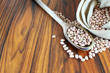 Carioca beans with text space.Brazilian beans.