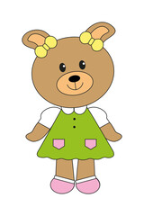 Dog girl. Cute Aimals. Vector illustration