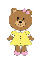 Bear girl. Cute Aimals. Vector illustration