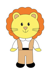 Lion boy. Cute Aimals. Vector illustration