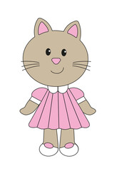 Cat girl. Cute Aimals. Vector illustration