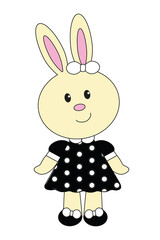 Rabbit girl. Cute Aimals. Vector illustration