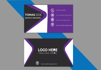  business card template, double sided creative business card ,modern visiting card, simple business card layout.