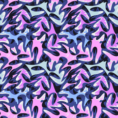 Seamless abstract colorful pattern with wave shapes 