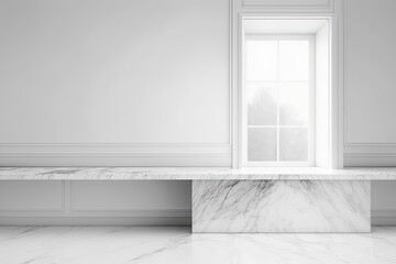 Fototapeta premium marble backdrop for a product display. Generative AI