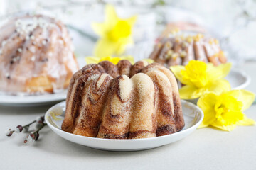 Traditional Easter cake on the table.