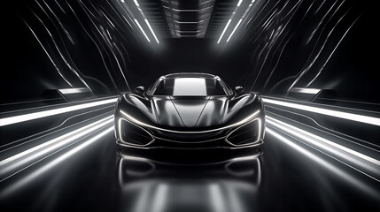 Luxury Elegant Super Car Automobile Urban Design Background Generative AI