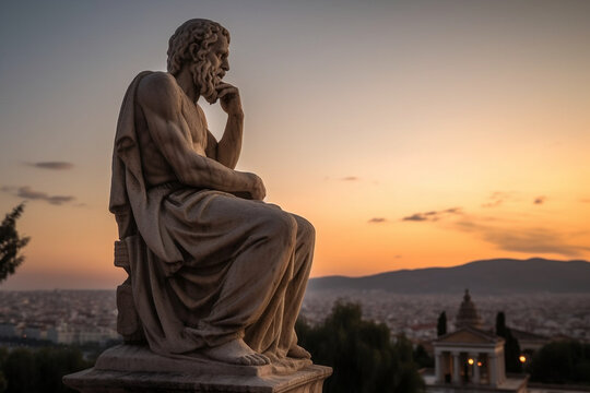 statue of socrates in the evening Generative AI