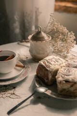 table served for the breakfast