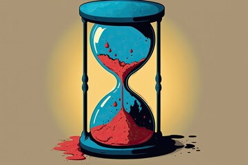 absurd hourglass balloon, an illustration of time in the abstract. Generative AI