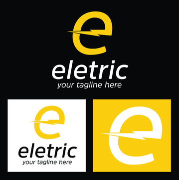 Abstract Letter E Electricity Logo. Flat Vector Logo Design Template Element