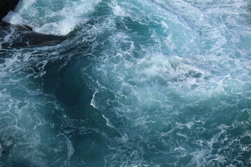 Swirls of water in the ocean