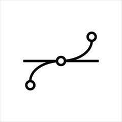 Bezier curve icon. Anchor point flat sign design. Bezier line curves point symbol. Line pictogram. Vertex icon. UX UI icon