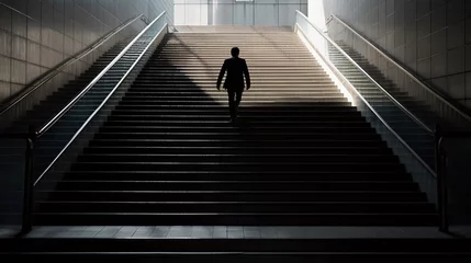 Foto op Aluminium businessman running up stairway © bahadirbermekphoto