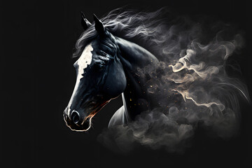 Obraz na płótnie Canvas Horse, drawing, graphic, illustration, animal, stallion, design, mustang, line drawing