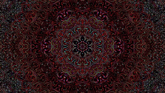 Abstract Kaleidoscope pattern with full colors. Magic mandala. 4k	