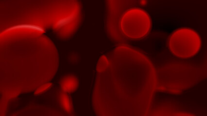 dark red organic slime soft shapes bokeh background - abstract 3D rendering