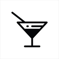 Martini vector icon. Alcohol flat sign design. Martini symbol pictogram. Alcohol drink icon. UX UI icon