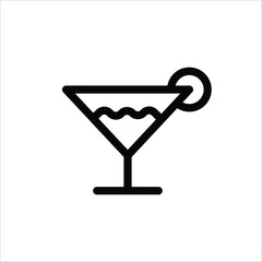 Martini vector icon. Alcohol flat sign design. Martini symbol pictogram. Alcohol drink icon. UX UI icon