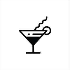Martini vector icon. Alcohol flat sign design. Martini symbol pictogram. Alcohol drink icon. UX UI icon