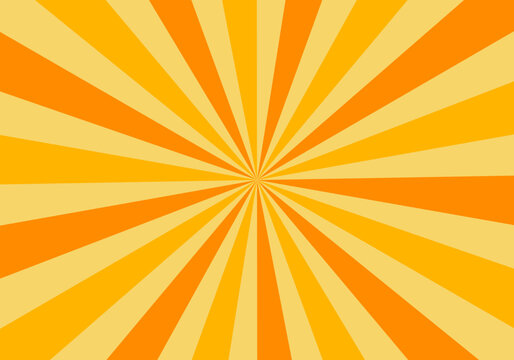 orange sun burst background with colorful stripes and rays vector	