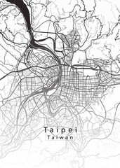 Fototapeta na wymiar Taipei Taiwan City Map