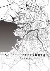 Fototapeta na wymiar Saint Petersburg Russia City Map