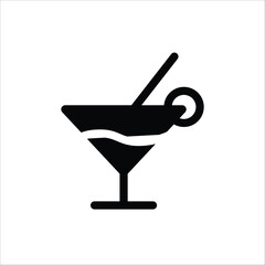 Martini vector icon. Alcohol flat sign design. Martini symbol pictogram. Alcohol drink icon. UX UI icon