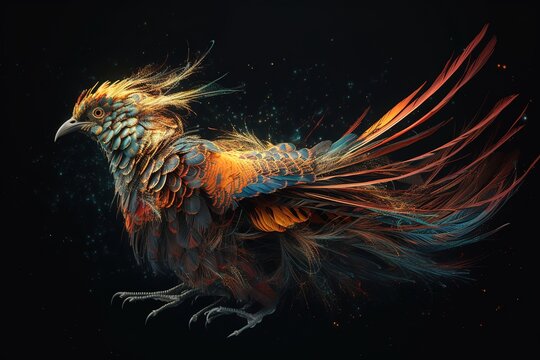 As a phoenix feather, realistic, Generative AI