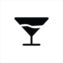 Martini vector icon. Alcohol flat sign design. Martini symbol pictogram. Alcohol drink icon. UX UI icon