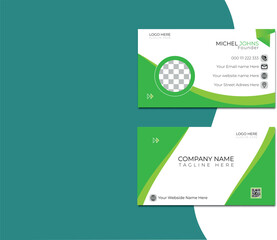 Modern and simple business card design with Picture  and mixed color.