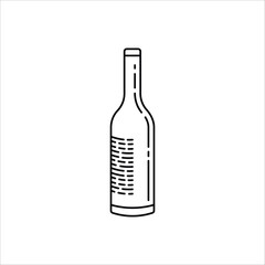 Wine bottle vector icon. Alcohol icon. Alhocol flat sign design. Wine and glass symbol pictogram. UX UI icon
