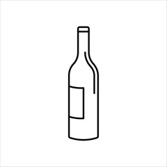 Wine bottle vector icon. Alcohol icon. Alhocol flat sign design. Wine and glass symbol pictogram. UX UI icon