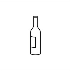 Wine bottle vector icon. Alcohol icon. Alhocol flat sign design. Wine and glass symbol pictogram. UX UI icon