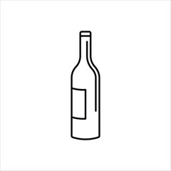 Wine bottle vector icon. Alcohol icon. Alhocol flat sign design. Wine and glass symbol pictogram. UX UI icon