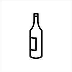 Wine bottle vector icon. Alcohol icon. Alhocol flat sign design. Wine and glass symbol pictogram. UX UI icon