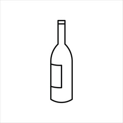 Wine bottle vector icon. Alcohol icon. Alhocol flat sign design. Wine and glass symbol pictogram. UX UI icon