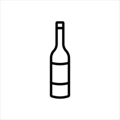Wine bottle vector icon. Alcohol icon. Alhocol flat sign design. Wine and glass symbol pictogram. UX UI icon