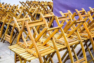 table and chairs at a restaurant