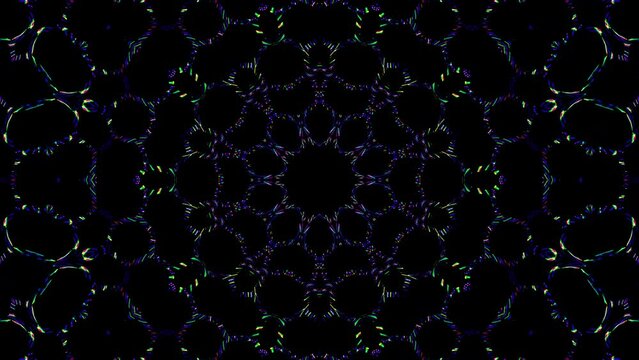 Abstract Kaleidoscope pattern with full colors. Magic mandala. 4k	