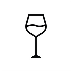Wineglass vector icon. Glass flat sign design. Glass stemware symbol pictogram. UX UI wine glass icon