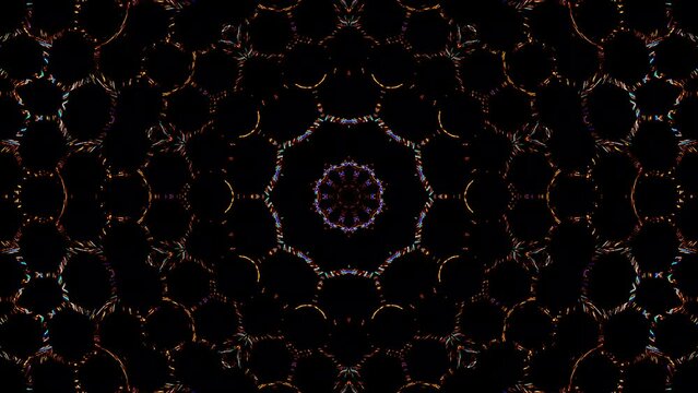 Abstract Kaleidoscope pattern with full colors. Magic mandala. 4k	