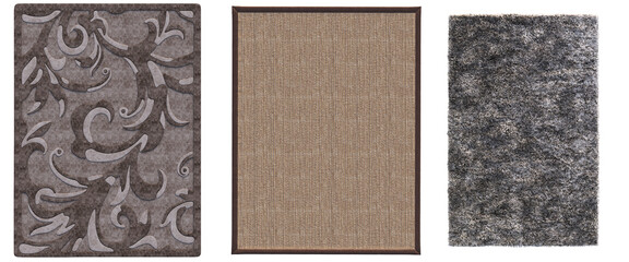 Fototapeta premium carpet for interior isolated on white background, home decor, 3D illustration, cg render