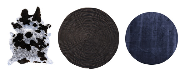 carpet for interior isolated on white background, home decor, 3D illustration, cg render