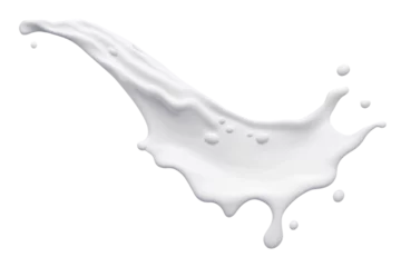 Fototapeten White milk wave splash with splatters and drops. Ai. Cutout on transparent © Ara Hovhannisyan