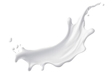White milk wave splash with splatters and drops. Ai. Cutout on transparent - obrazy, fototapety, plakaty