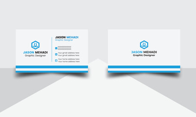 Fototapeta na wymiar Clean advertising modern business card design. Unique professional business card template design.Minimal corporate design business card design.