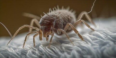 Dust mite microscopic view, generative a