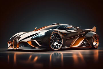 Luxury sports car concept, generative ai